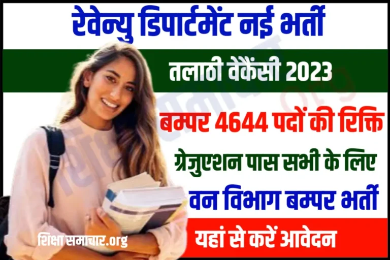 Maharashtra Talathi Recruitment 2023 Notification Apply Online 4644 Mahabhumi Posts