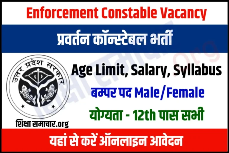 UPSSSC Enforcement Constable Recruitment 2023 Notification Apply Online 477 Parvartan Sipahi Posts